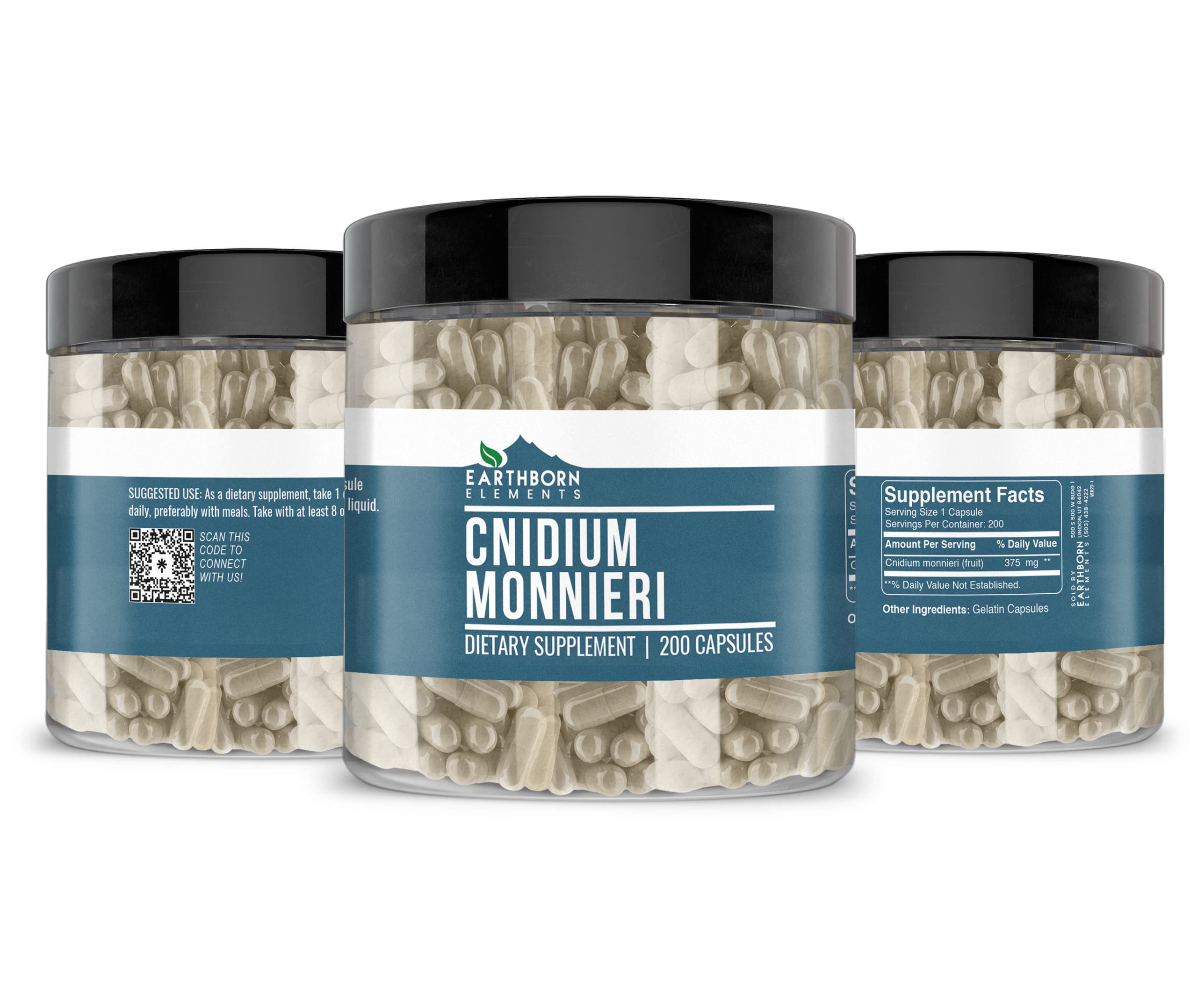 Earthborn Elements Cnidium Monnieri 200 Capsules – Pure & Undiluted, No Additives