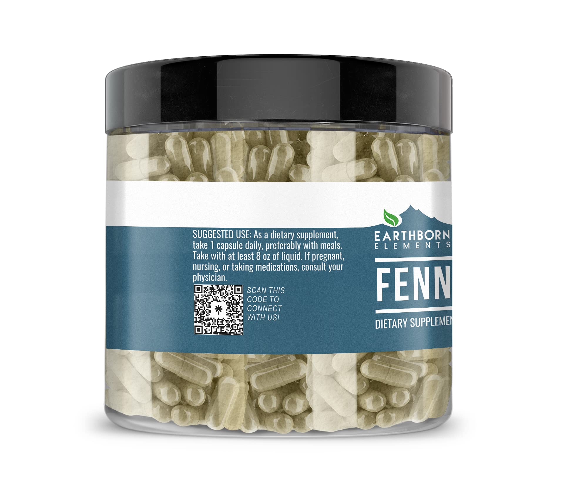 Earthborn Elements Fennel Seed 200 Capsules – Pure, Undiluted, No Additives