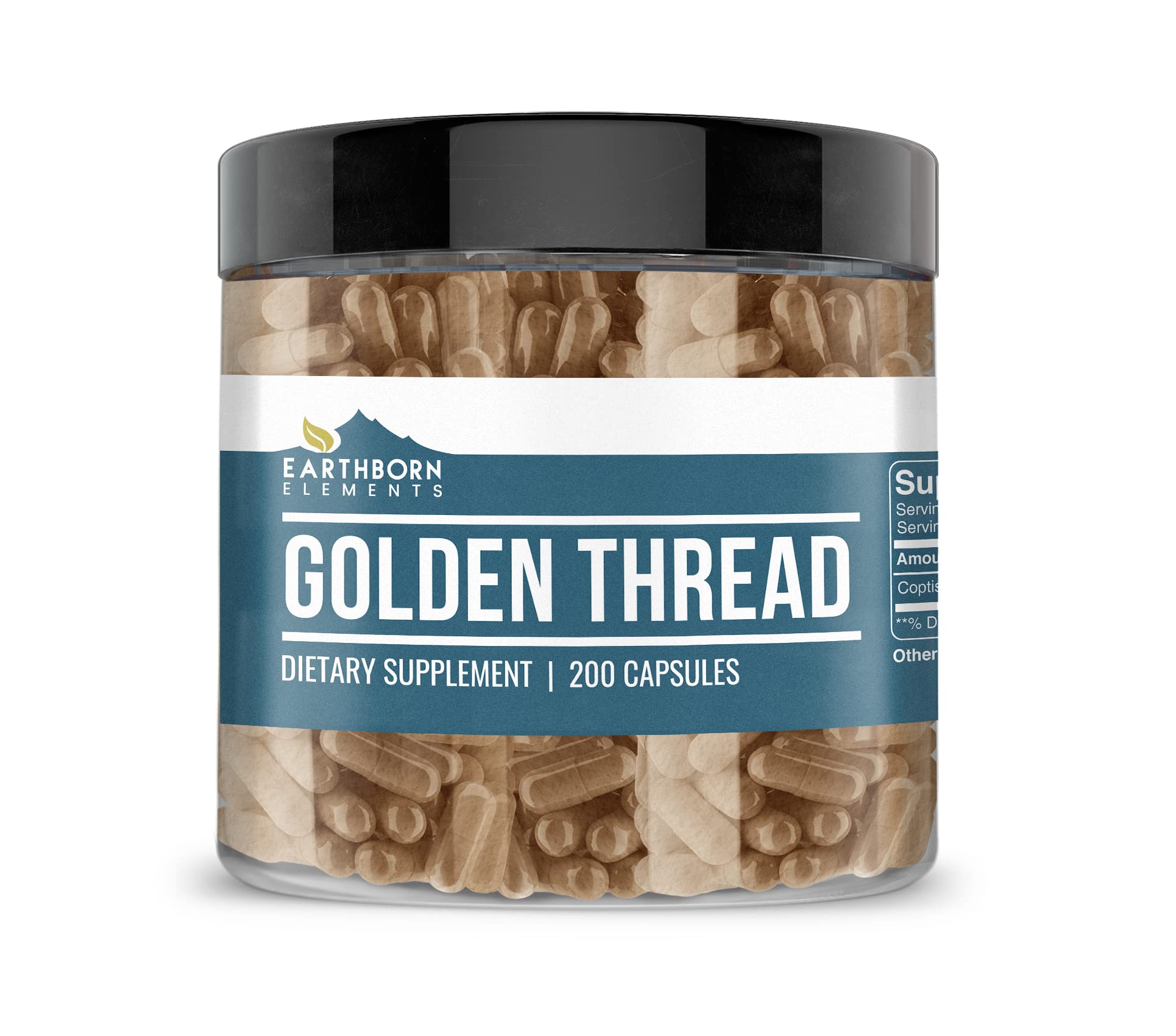 Earthborn Elements Golden Thread Capsules – 200 Count, Pure & Undiluted