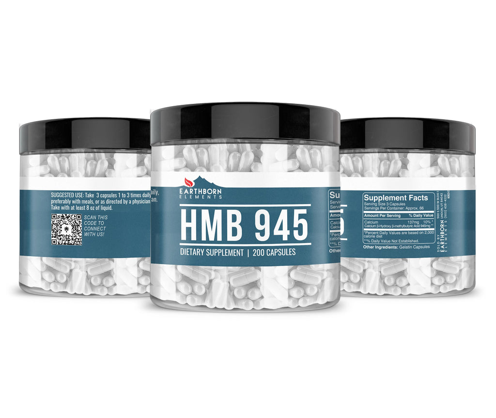 Earthborn Elements HMB Powder 200 Capsules – Pure & Additive-Free