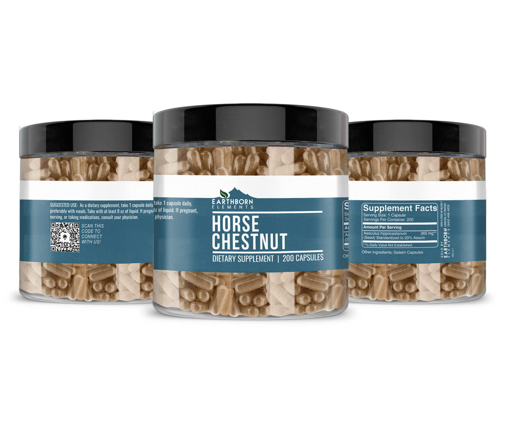 Earthborn Elements Horse Chestnut 200 Capsules – Pure & Undiluted