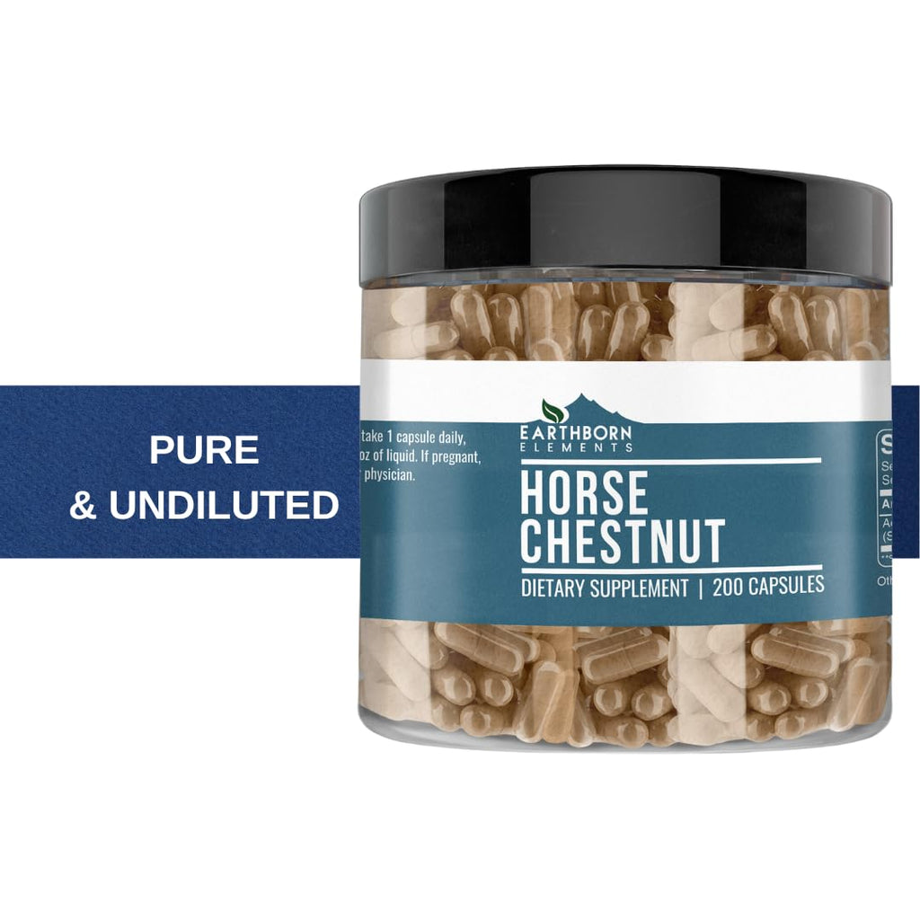 Earthborn Elements Horse Chestnut 200 Capsules – Pure & Undiluted