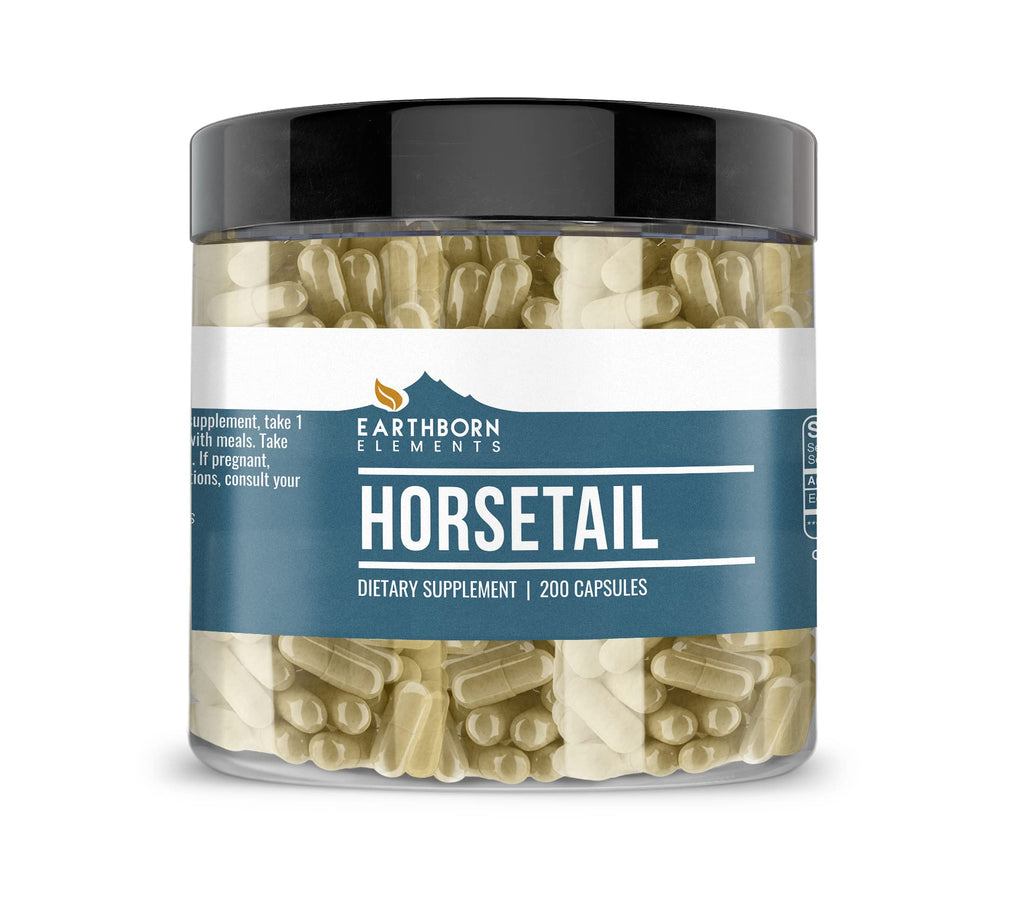 Earthborn Elements Horsetail 200 Capsules – Pure, Undiluted, No Additives
