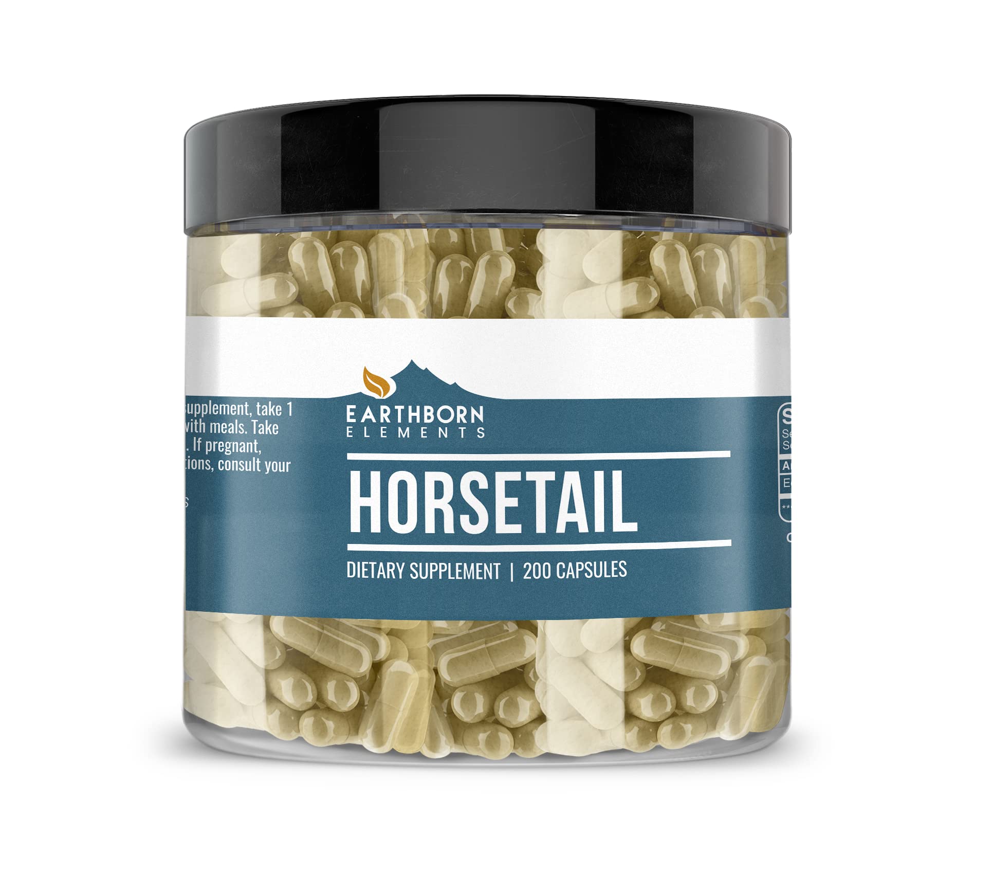 Earthborn Elements Horsetail 200 Capsules – Pure, Undiluted, No Additives
