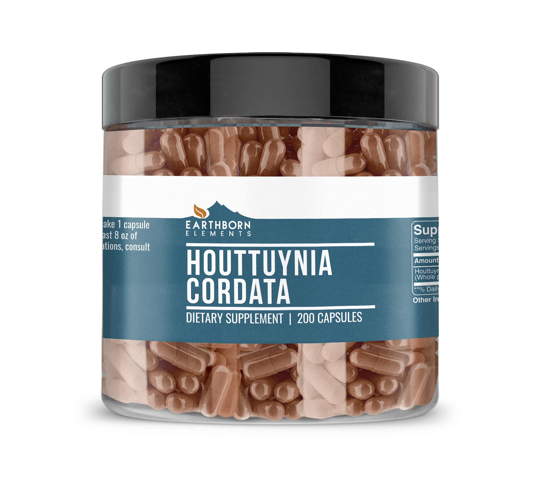Earthborn Elements Houttuynia Cordata 200 Capsules – Pure & Undiluted