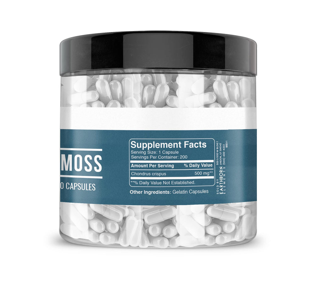 Earthborn Elements Irish Sea Moss 200 Capsules – Pure & Undiluted, No Additives