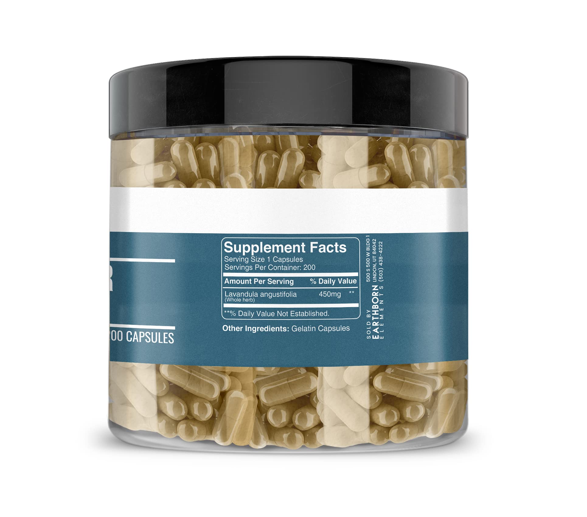 Earthborn Elements Lavender Extract Capsules – Pure & Undiluted, 200 Day Supply