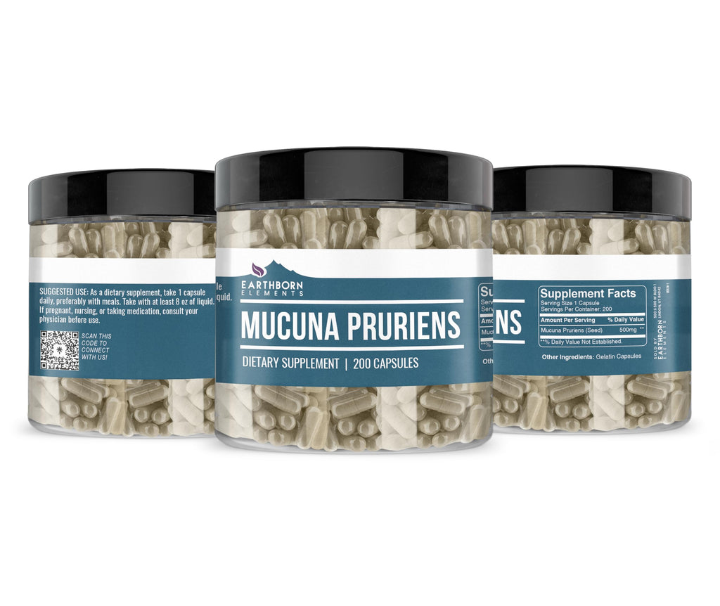 Earthborn Elements Mucuna Pruriens Extract – 200 Capsules, No Additives