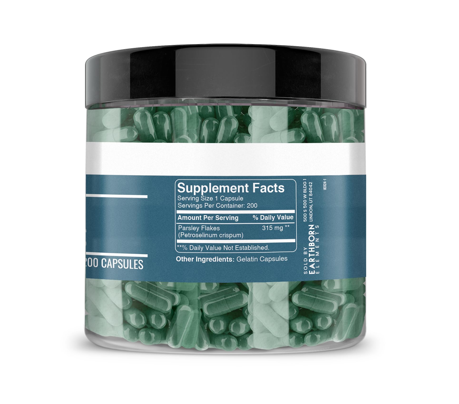 Earthborn Elements Parsley 200 Capsules – Pure & Undiluted, No Additives
