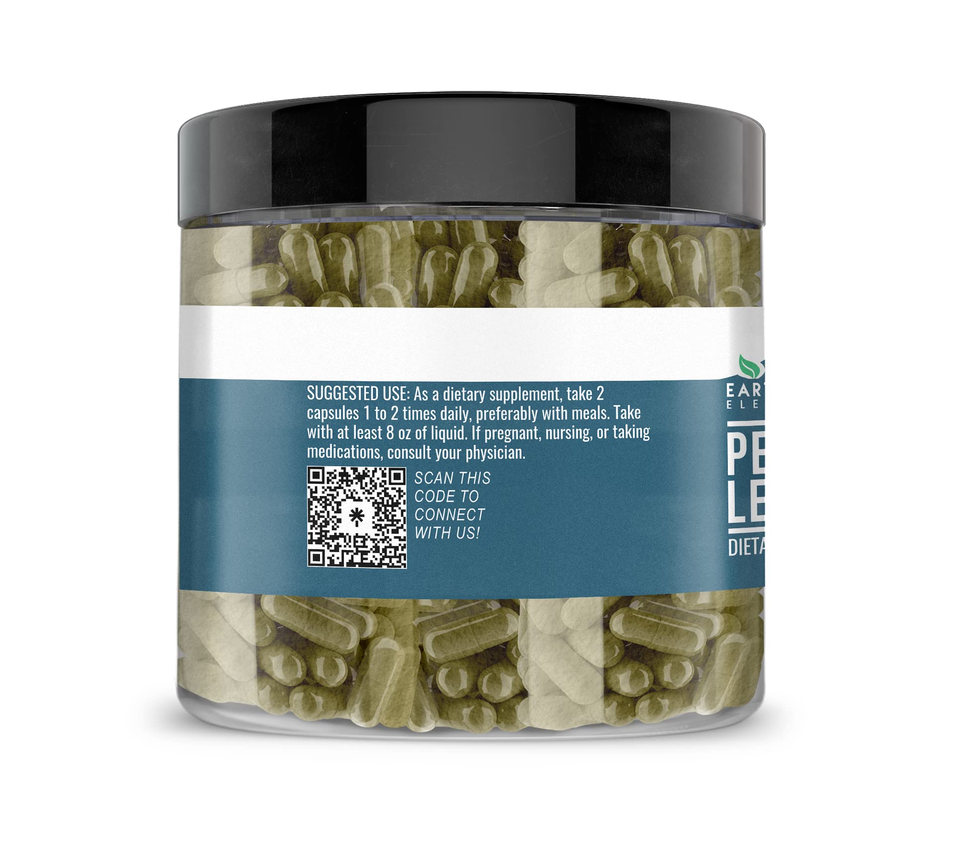Earthborn Elements Peppermint Leaf 200 Capsules – Pure & Undiluted, No Additives