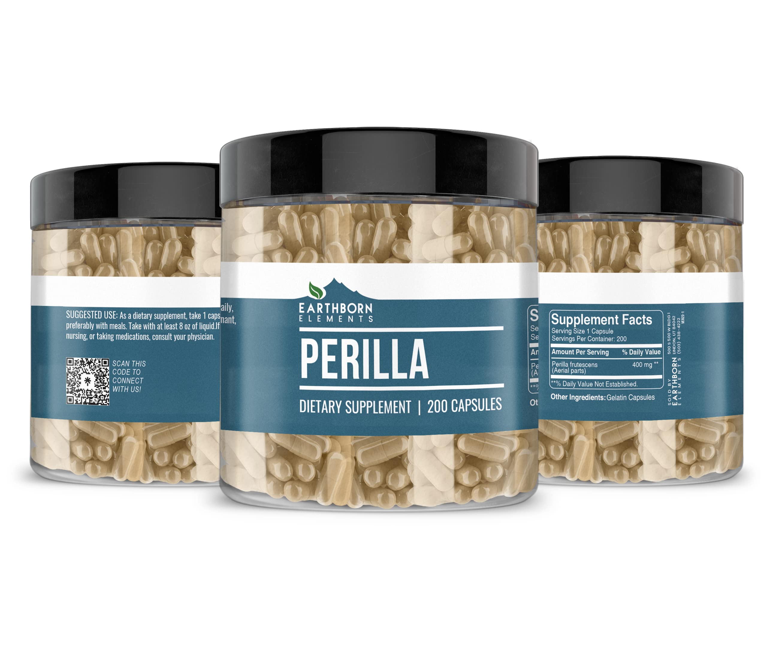 Earthborn Elements Perilla 200 Capsules - Pure & Undiluted