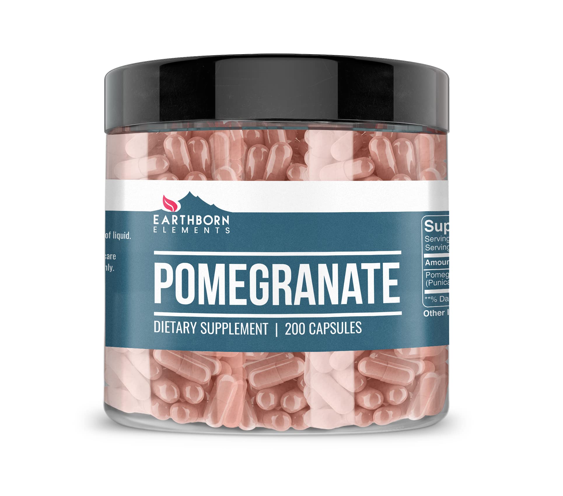 Earthborn Elements Pomegranate 200 Capsules - Pure & Undiluted, No Additives