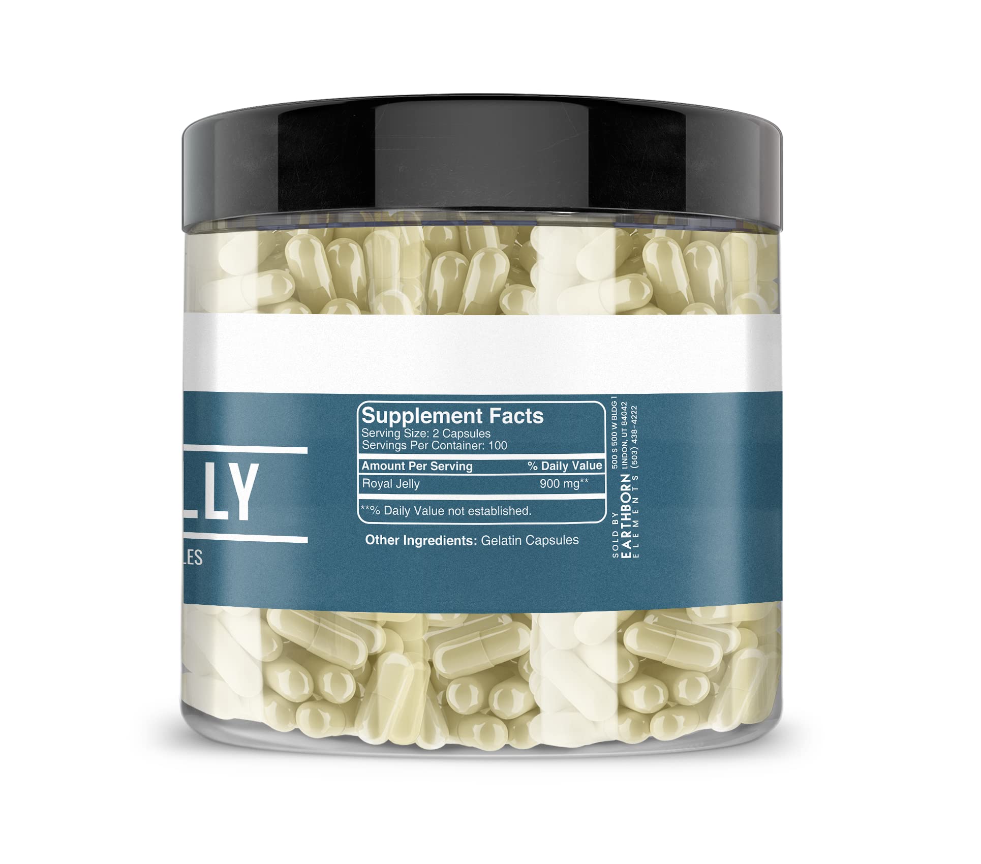 Earthborn Elements Royal Jelly 200 Capsules | Pure & Undiluted, No Additives