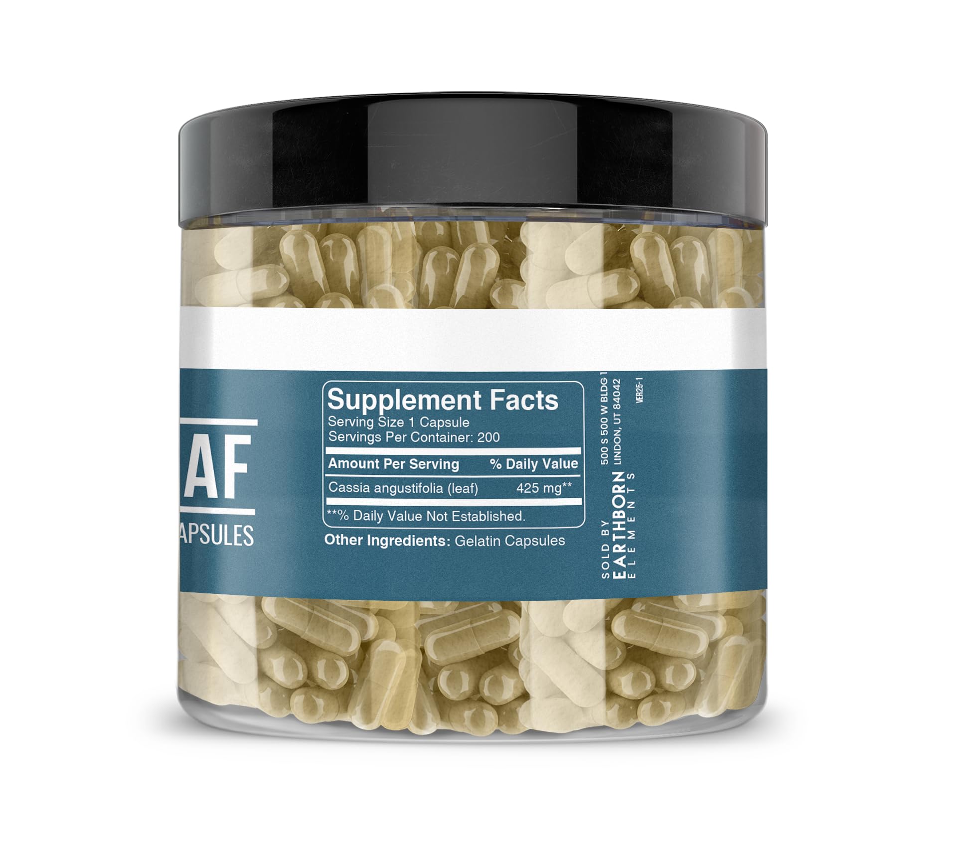 Earthborn Elements Senna Leaf Extract 200 Capsules | Pure & Undiluted