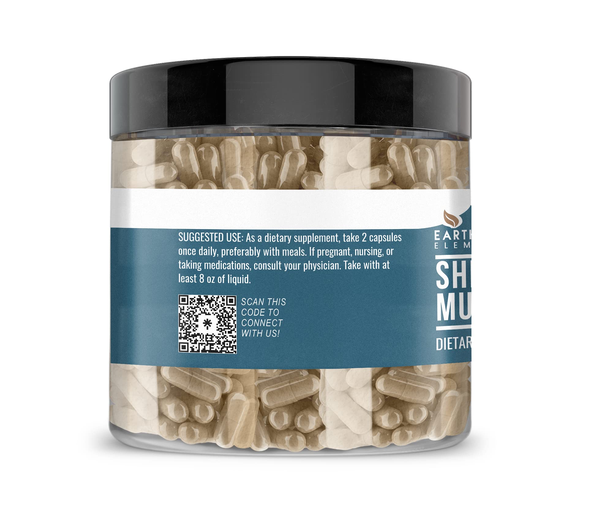 Earthborn Elements Shiitake Mushroom Extract - 200 Capsules | Pure & Undiluted