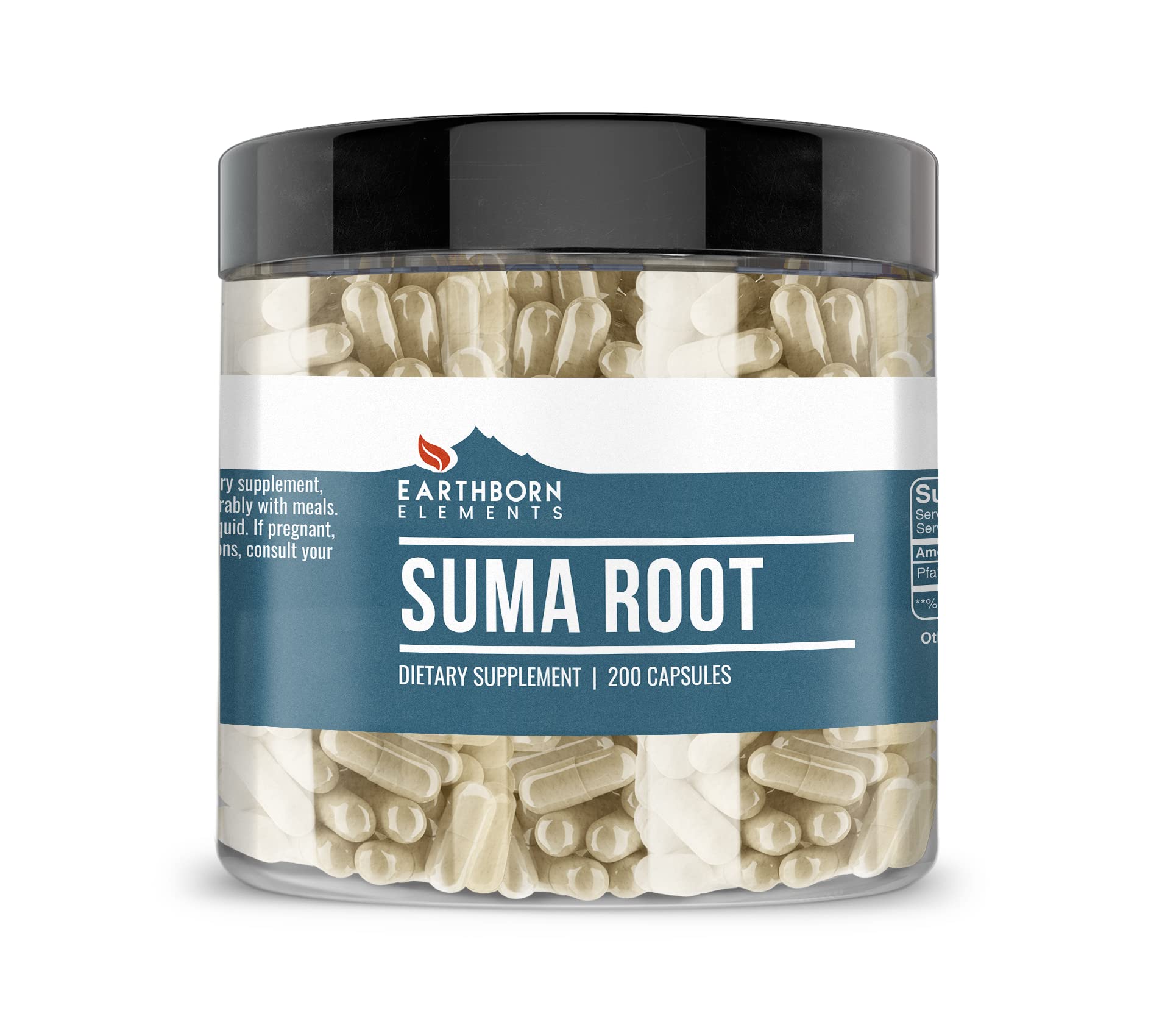 Earthborn Elements Suma Root Capsules – 200 Count, Pure & Undiluted