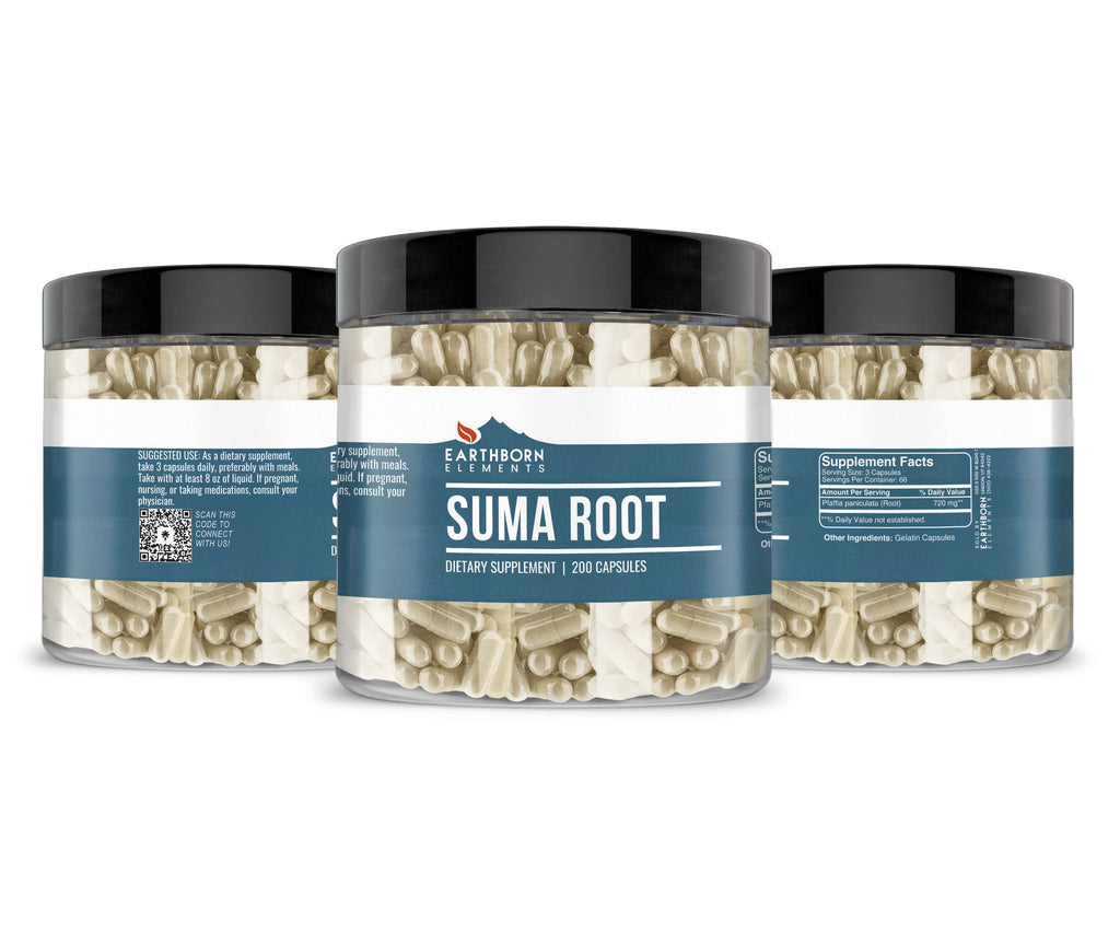 Earthborn Elements Suma Root Capsules – 200 Count, Pure & Undiluted