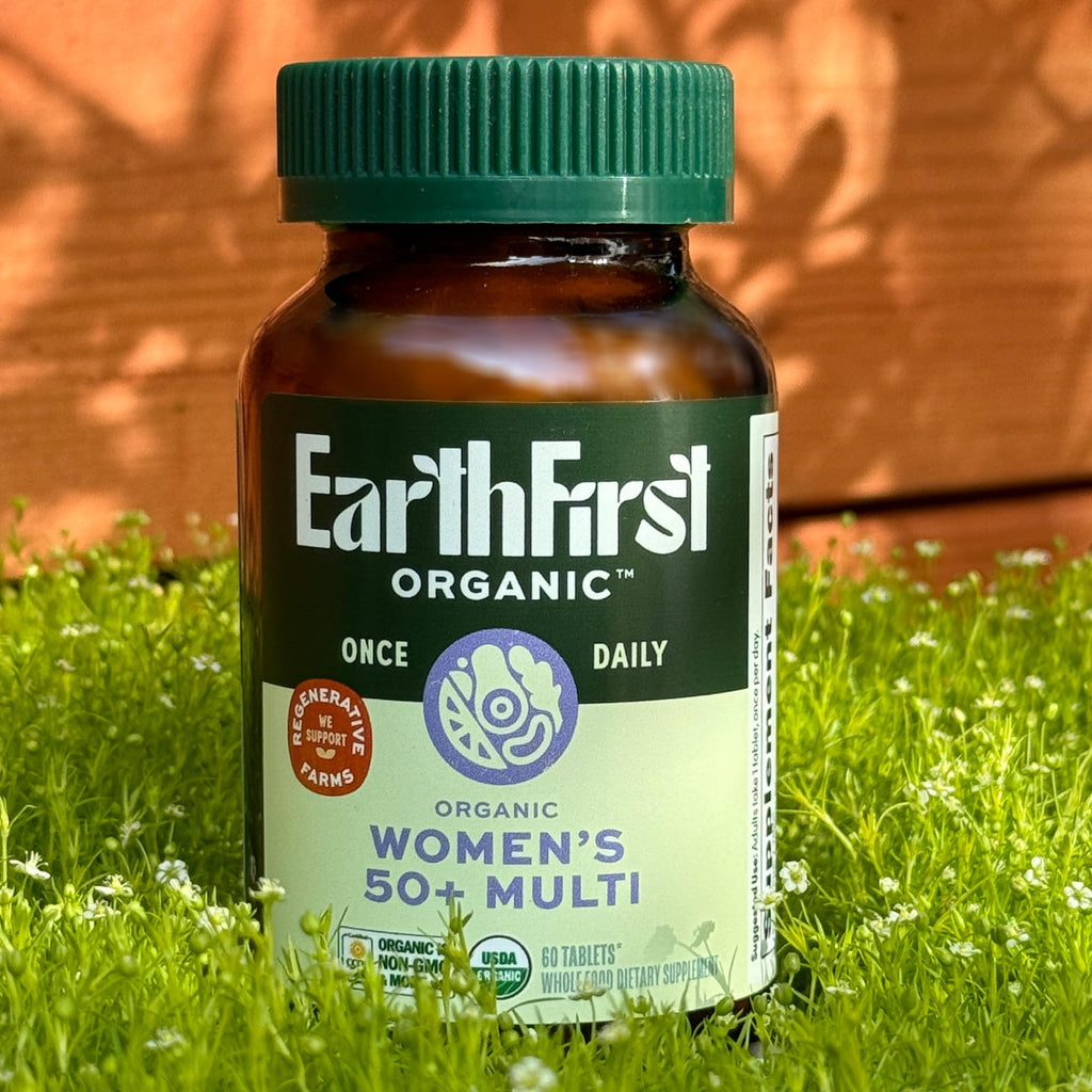 EarthFirst Organic Once Daily Multivitamin for Women 50+ - Bone, Energy & Heart Health (60 Count)