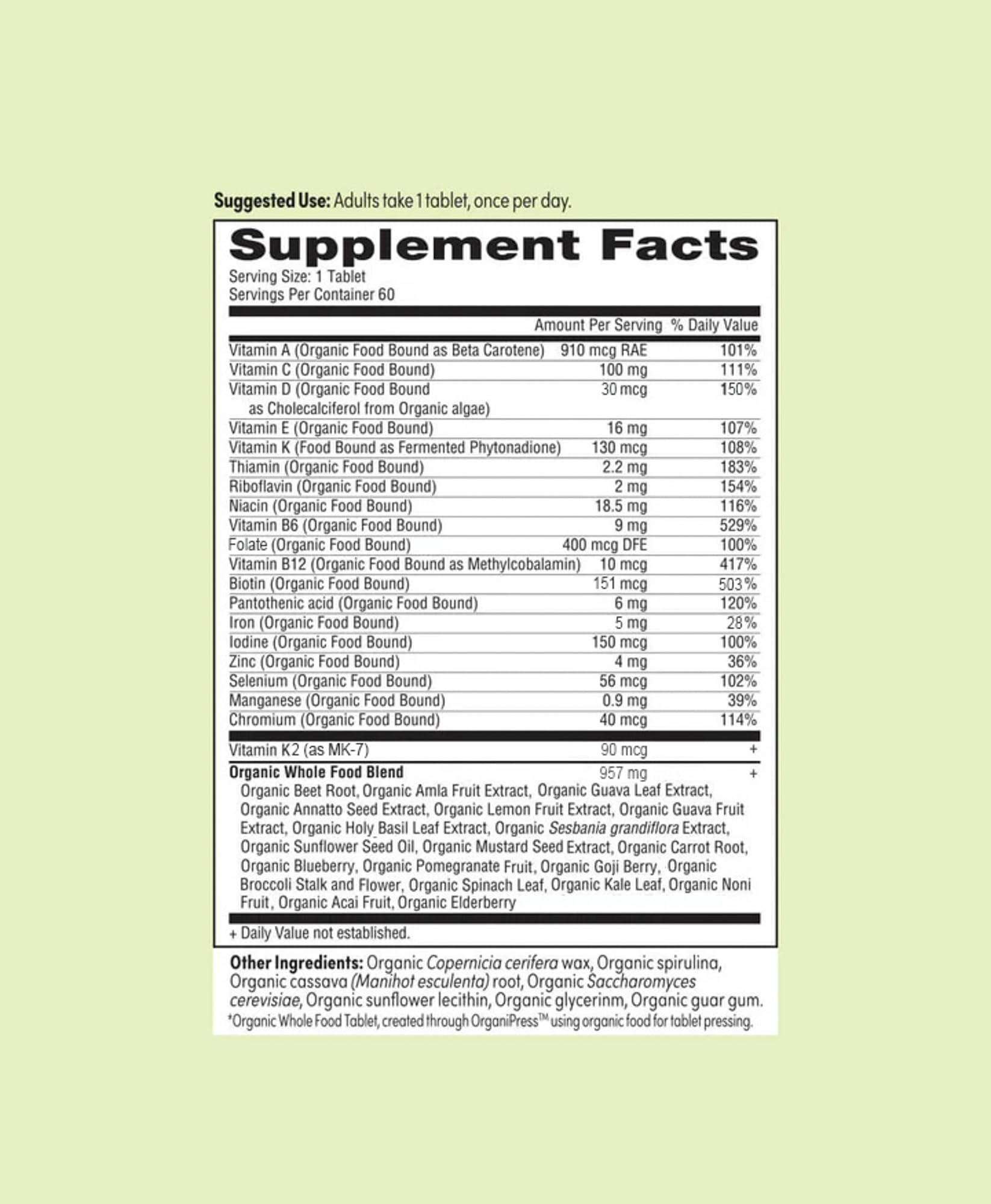 EarthFirst Organic Once Daily Multivitamin for Men 50+ - 60 Count