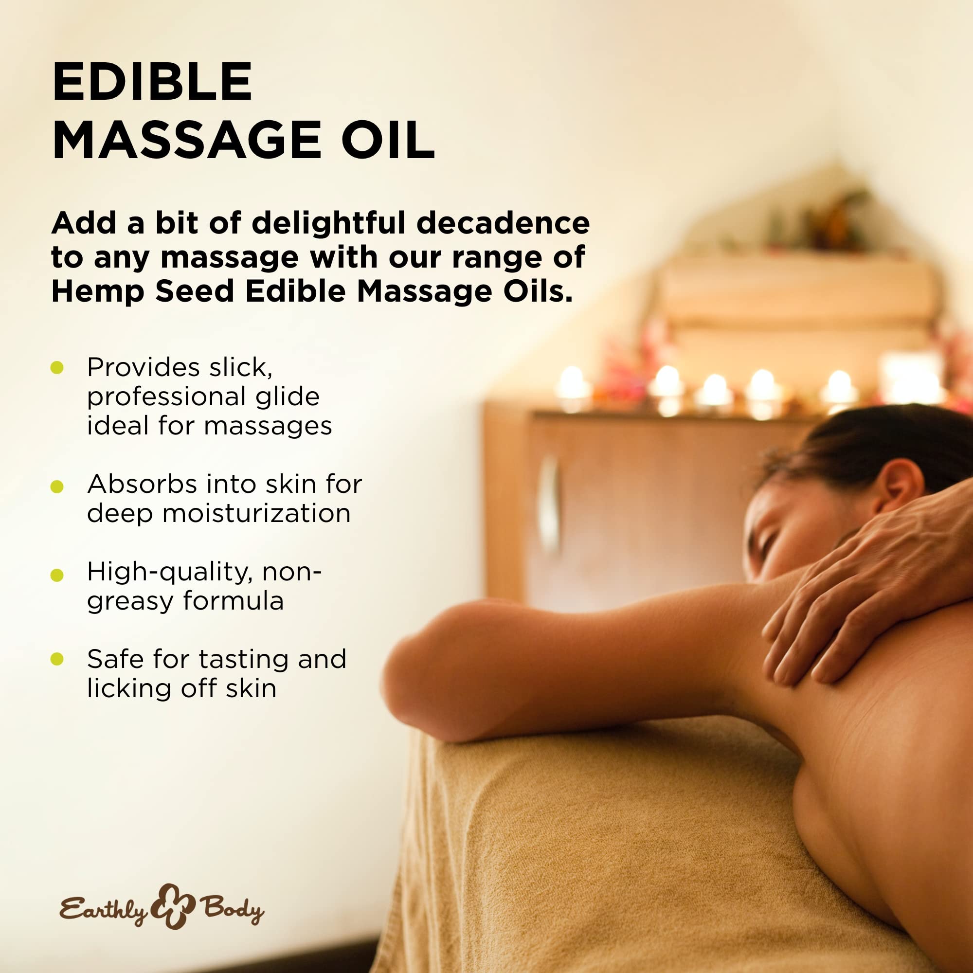 Earthly Body Edible Massage Oil - Cherry (8 fl oz) | Vegan & Cruelty-Free