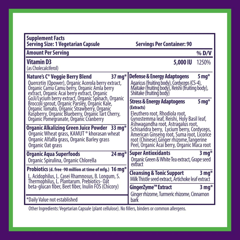 Paradise Herbs Earth's Blend Vitamin D3 – Bone Health & Immune Support, 90 Vegetarian Capsules