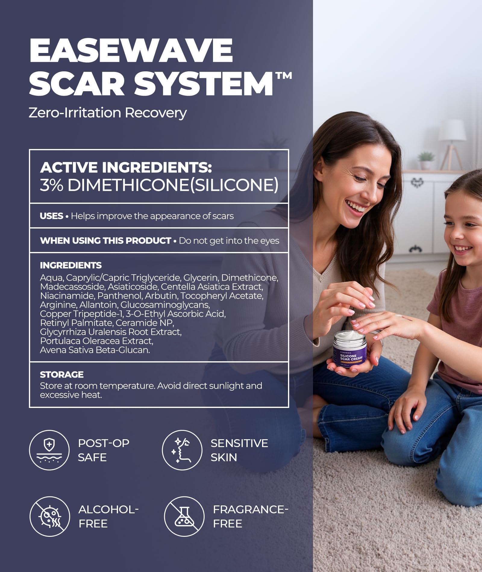 EASEWAVE Silicone Scar Cream with 6.7% Active – Visible in 2 Weeks (55ml)