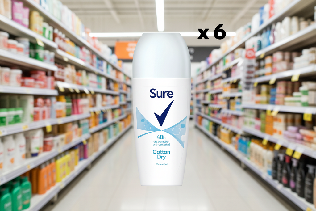 6 x Sure Roll On Cotton Dry - 50ML