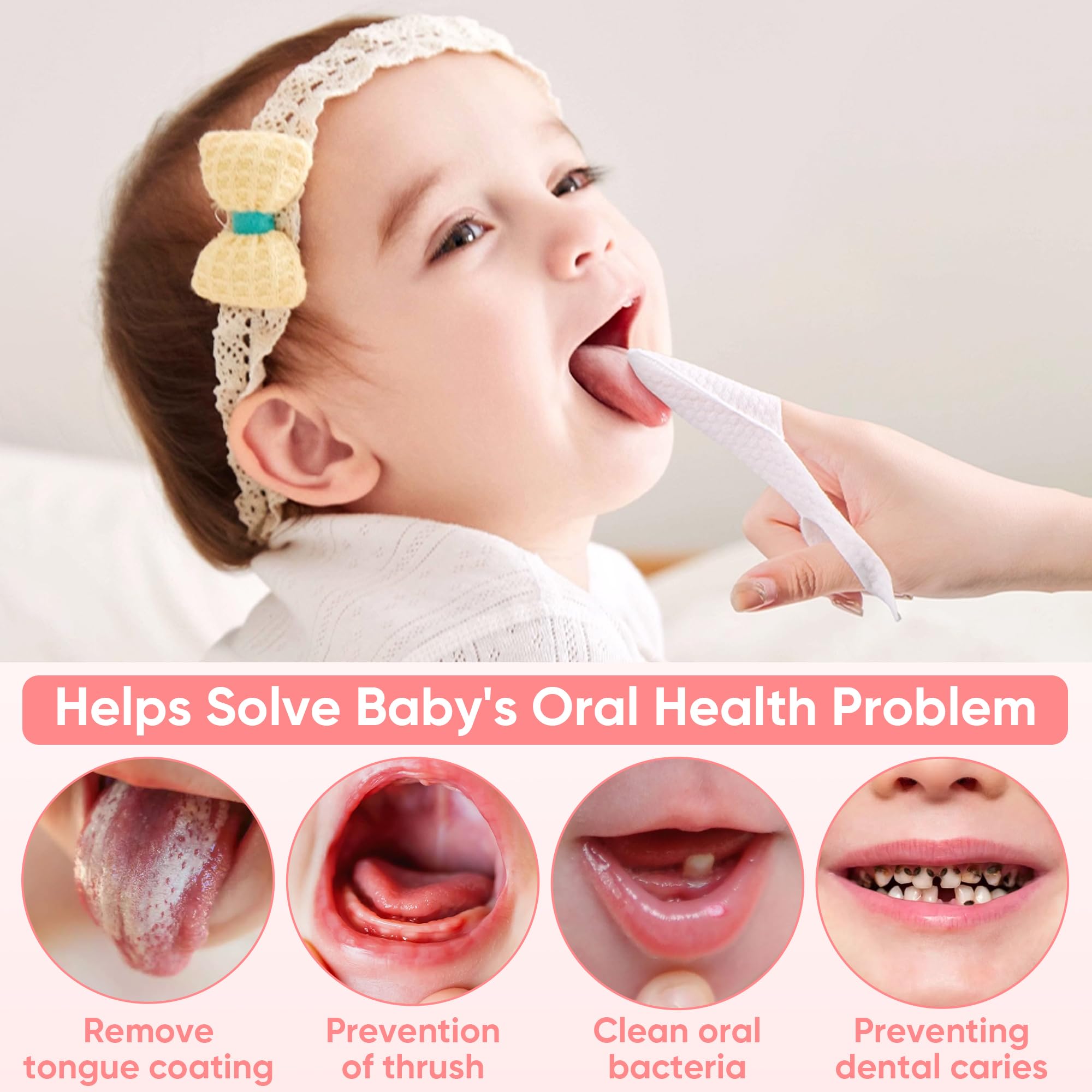 EASICUTI 40Pcs Baby Finger Toothbrush & Dry Wipes – Newborn Oral Care (0-36 Months)