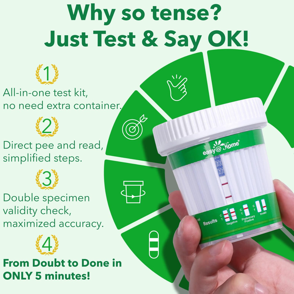 Easy@Home THC Urine Test Cup – 5-Minute Marijuana Drug Screen (1 Pack) #ECTH4-114A3