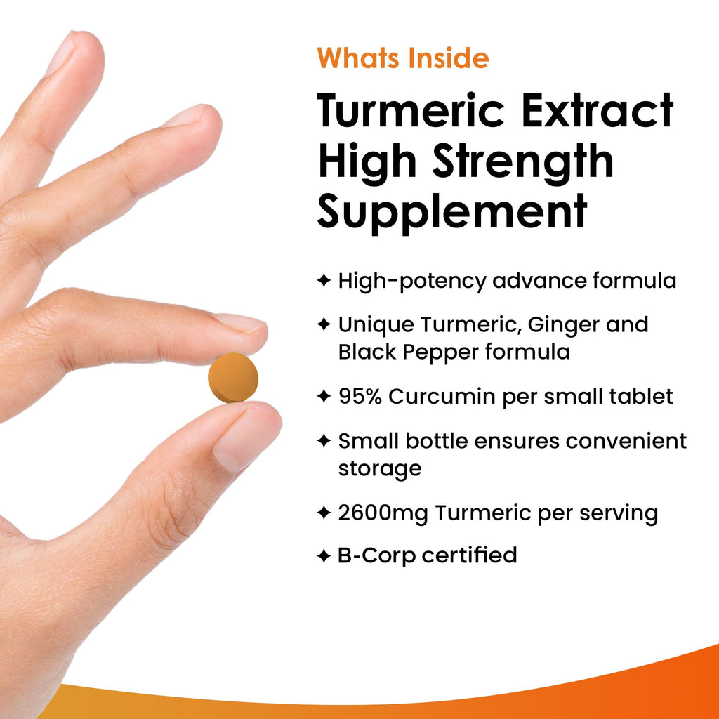 Turmeric Tablets with Black Pepper & Ginger - Curcumin 180 Tablets | New Leaf