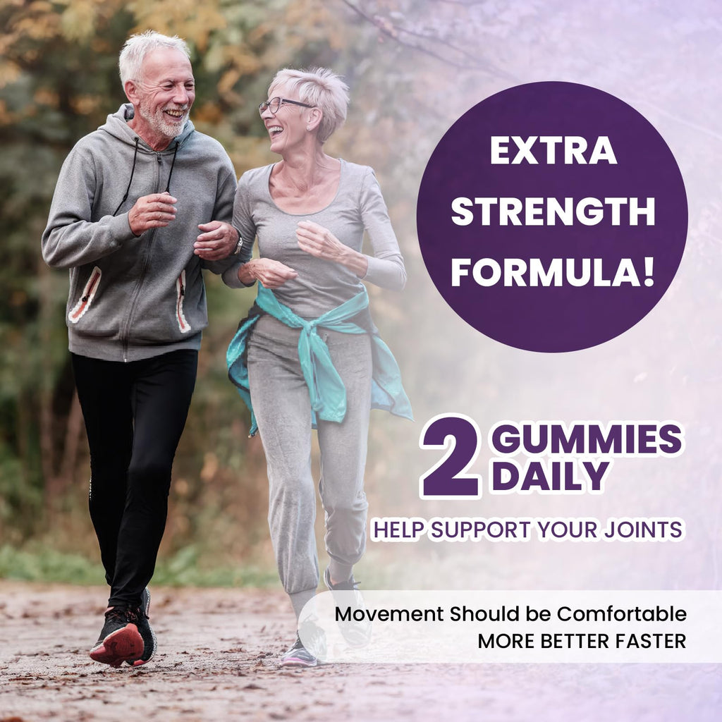 Joint Support Gummies with Glucosamine Chondroitin - Sugar Free, 1500mg Extra Strength + MSM & Turmeric (90 Count)