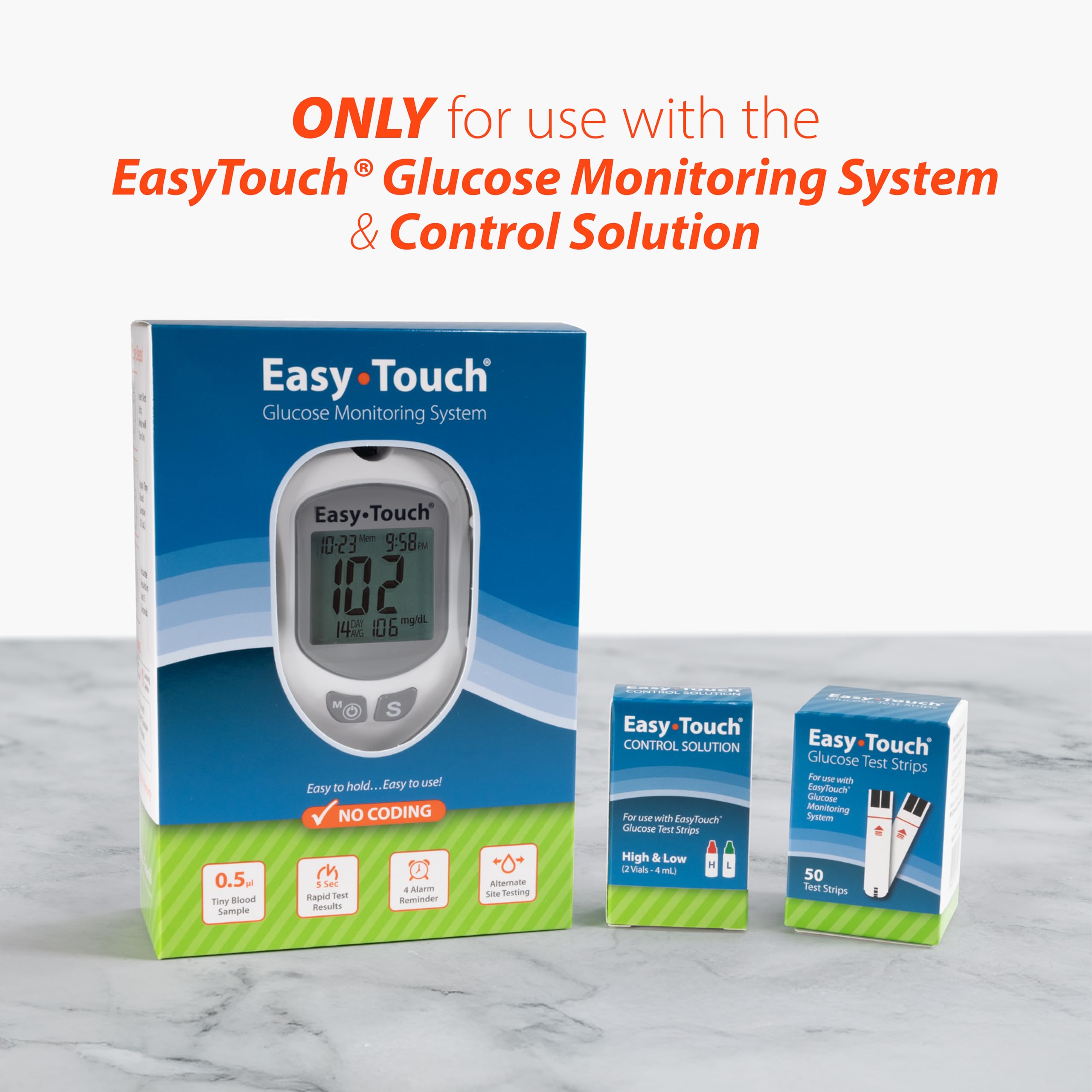 Easy Touch Glucose Test Strips (50ct) – Fast At-Home Blood Glucose Testing
