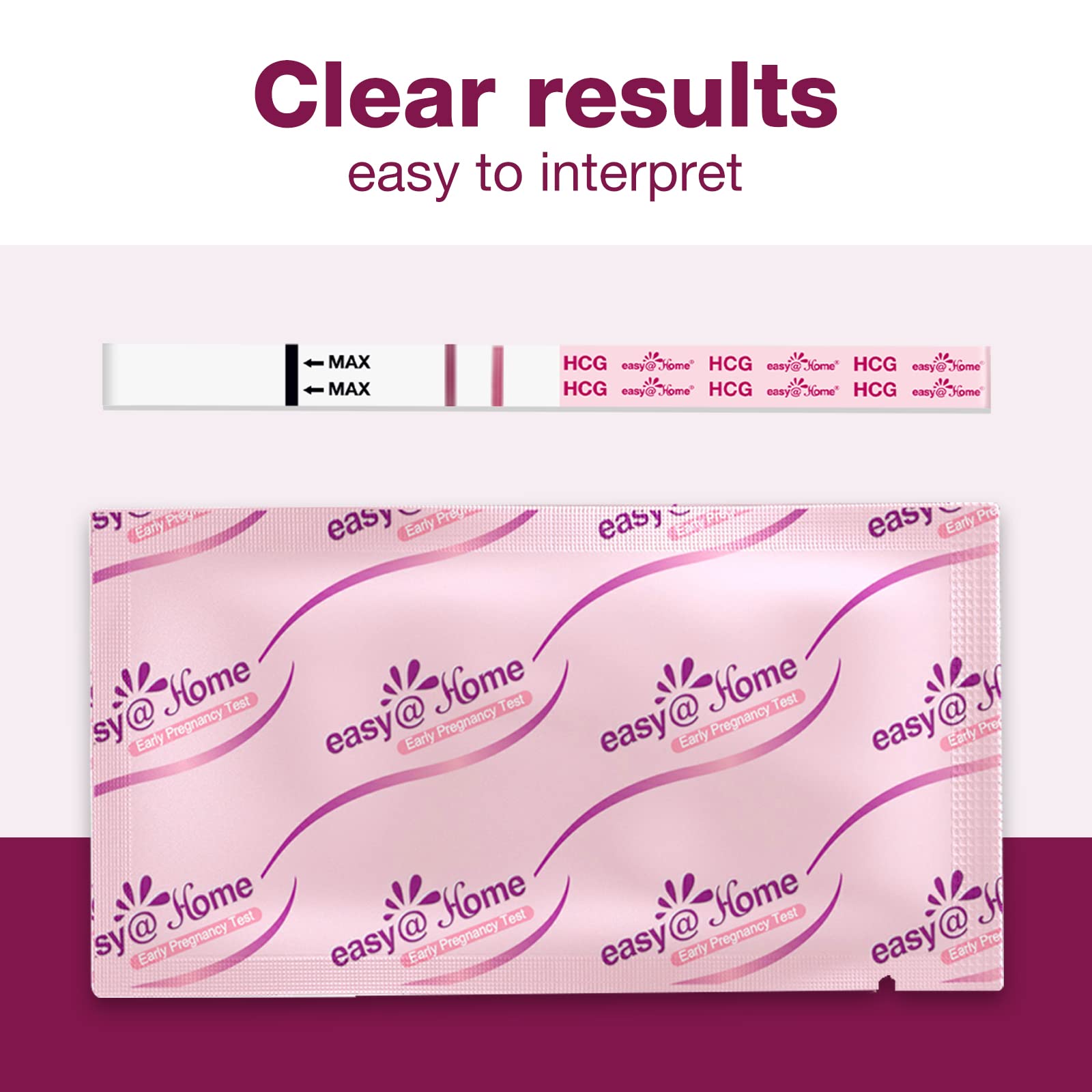 Easy@Home 60 Pregnancy Tests: Early Detection Precise Results Pregnancy Test Strips - Bulk Pregnancy Strips - 60 hCG Test Strips