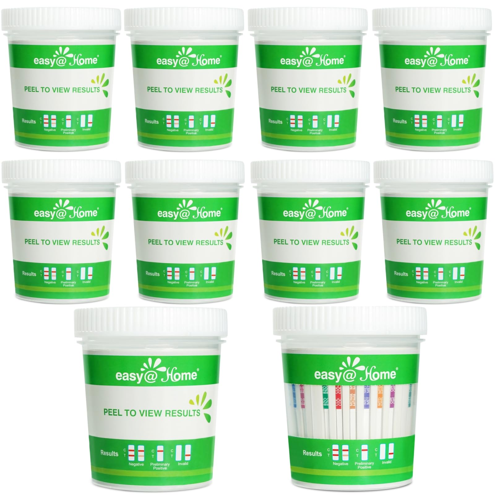 Easy@Home Drug Test Cup – 14-Metabolite Urine Test (10-Pack)