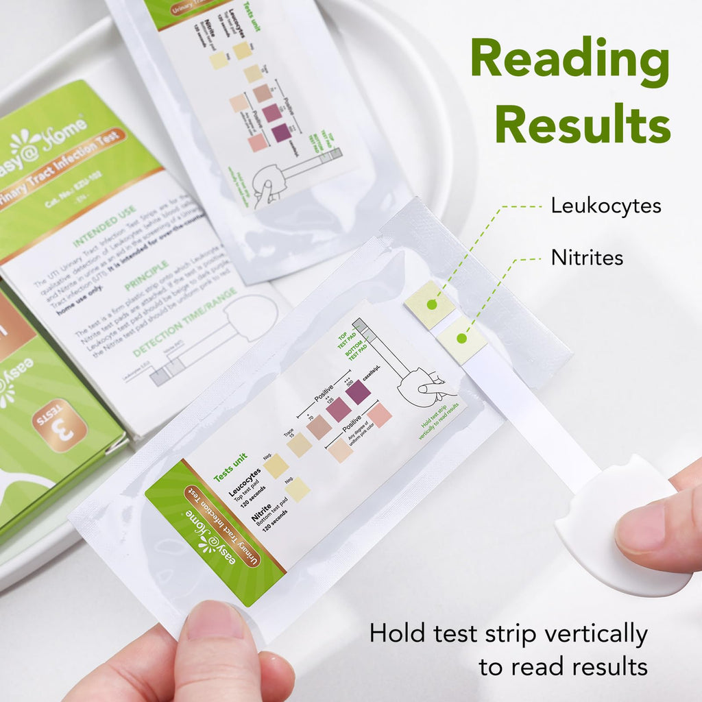 Easy@Home UTI Test Strips for Women – At-Home OTC Kit (Leukocytes & Nitrite)
