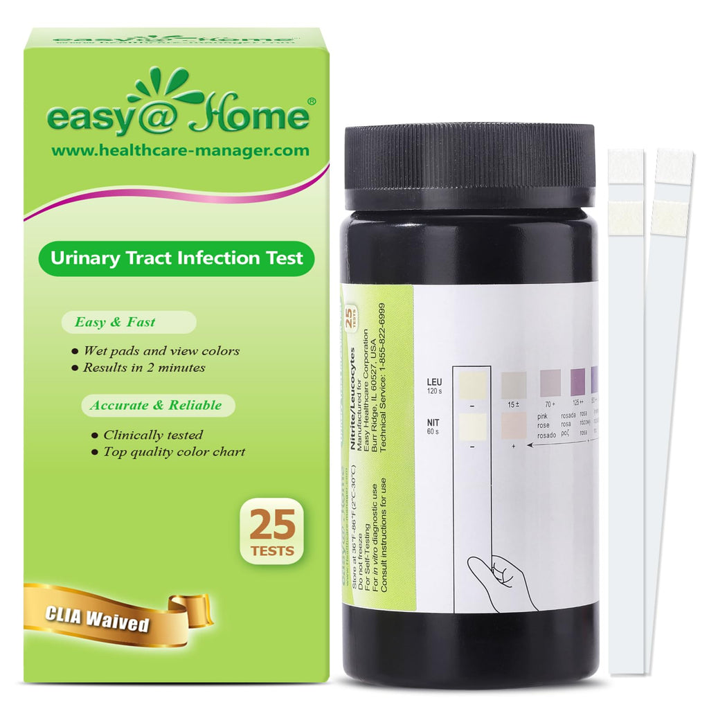 Easy@Home UTI Test Strips – 25 Tests | Instant Urine Test Kit for UTI Infections (UTI-25P)