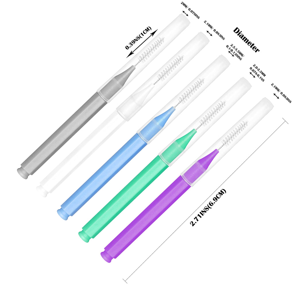 EasyHonor Braces Brush – Interdental Toothpick Flosser, 75pcs, 5 Colors