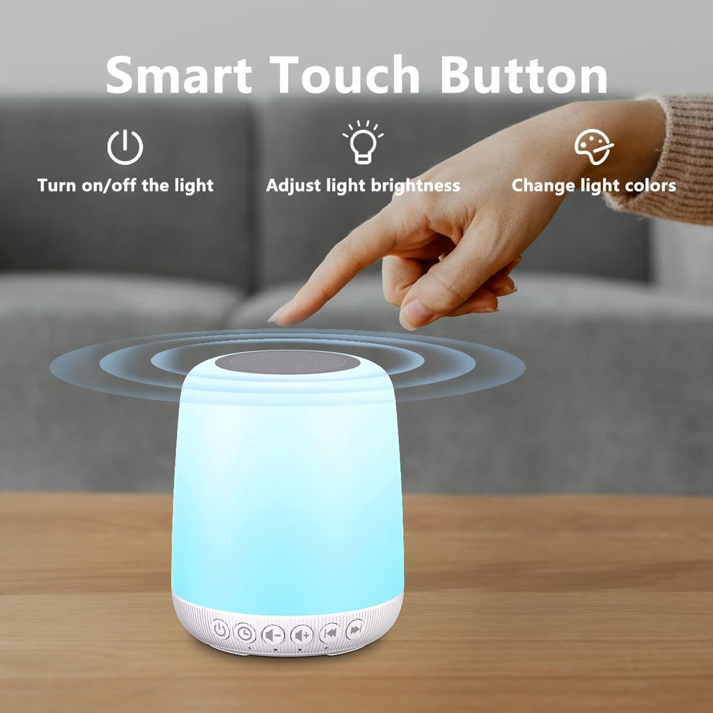 Easysleep White Noise Sound Machine — 30 Sounds, 12 Night Light Colors, App & Touch Control