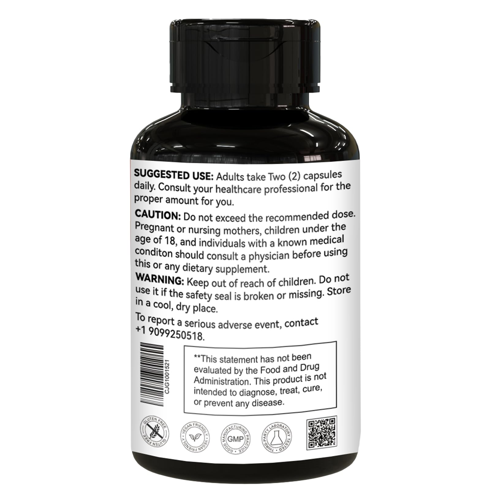 EAZGOO Magnesium Glycinate Capsules 1270mg - High Absorption, 90 Caps