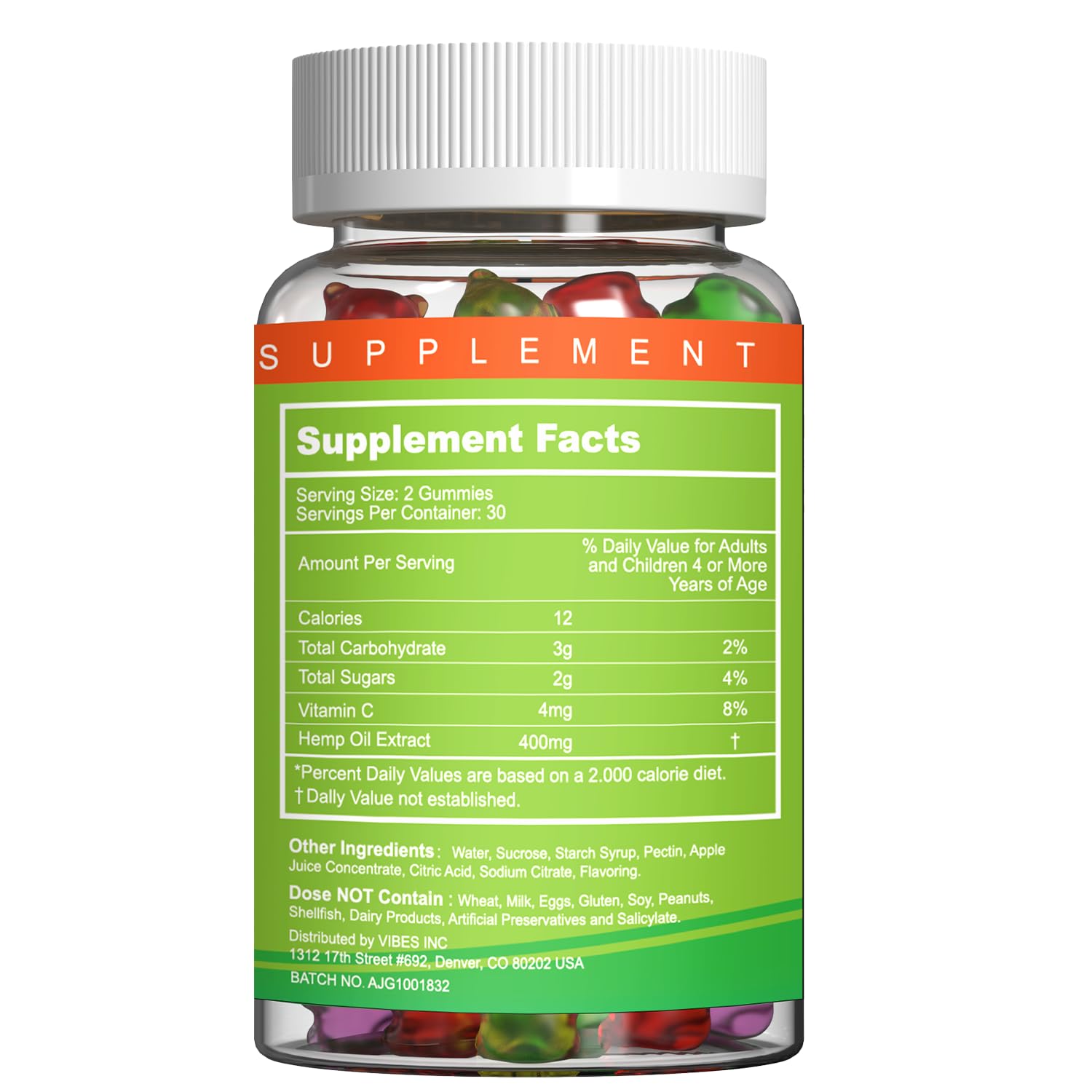 EAZGOO Natural Hemp Gummies 2,000,000 XXL Extra Strength – Vegan, Low Sugar, Non-GMO | 240 Counts