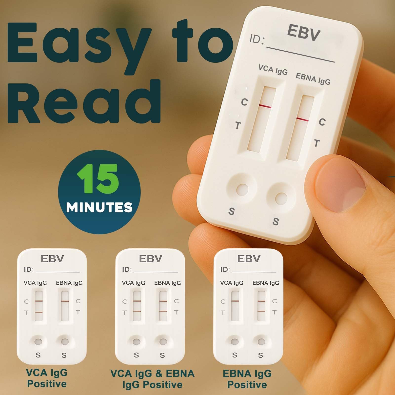 Epstein Barr EBV At-Home Test Kit – IgG VCA & EBNA | 15-Minute Result