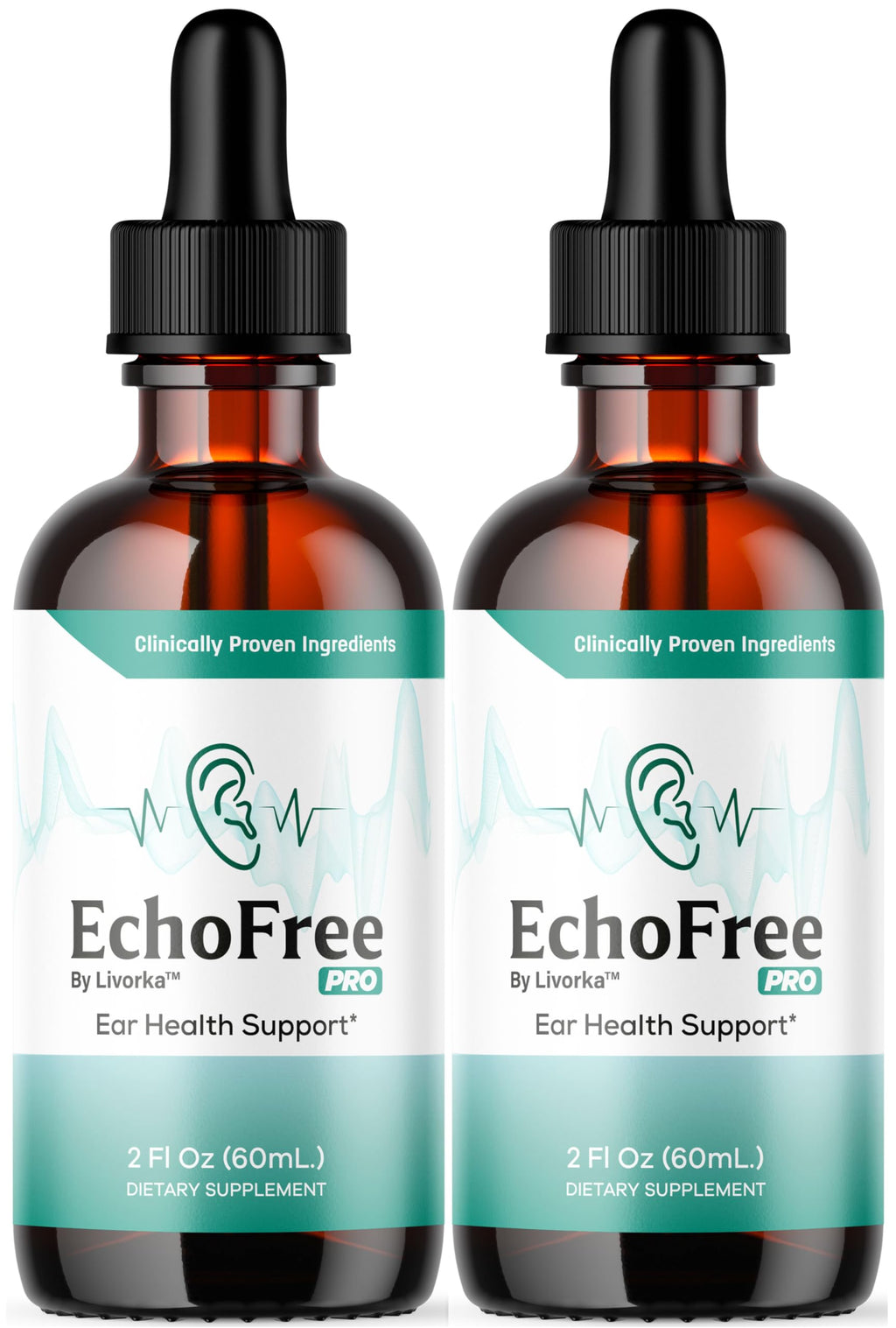 Echo Free Drops 2 Pack: Pro Ear Health Liquid Drops