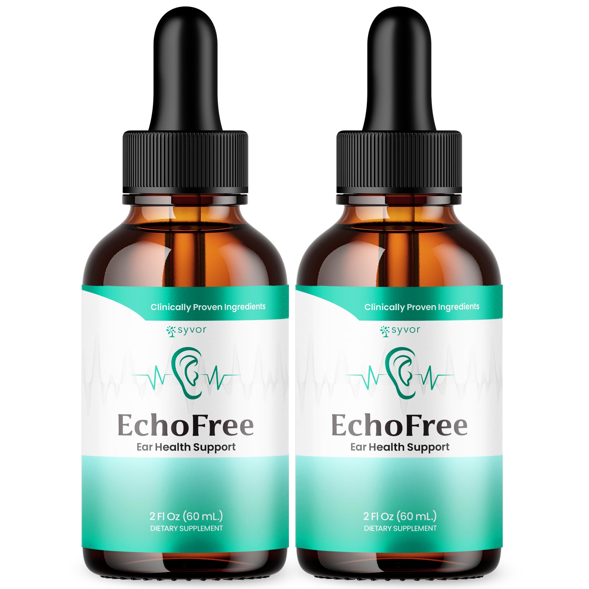 Echo Free Drops 2 Pack - Ear Health Support, Plant-Based, All-Natural (60 Servings)