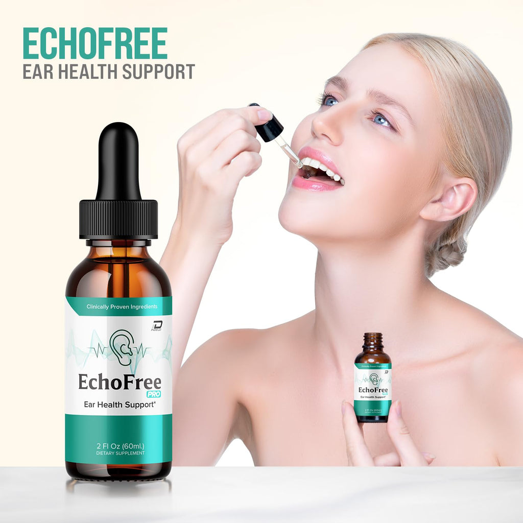 Echo Free Drops – EchoFree Pro 24 Ear Support & Liquid Drops (1 Month, 1 Pack)