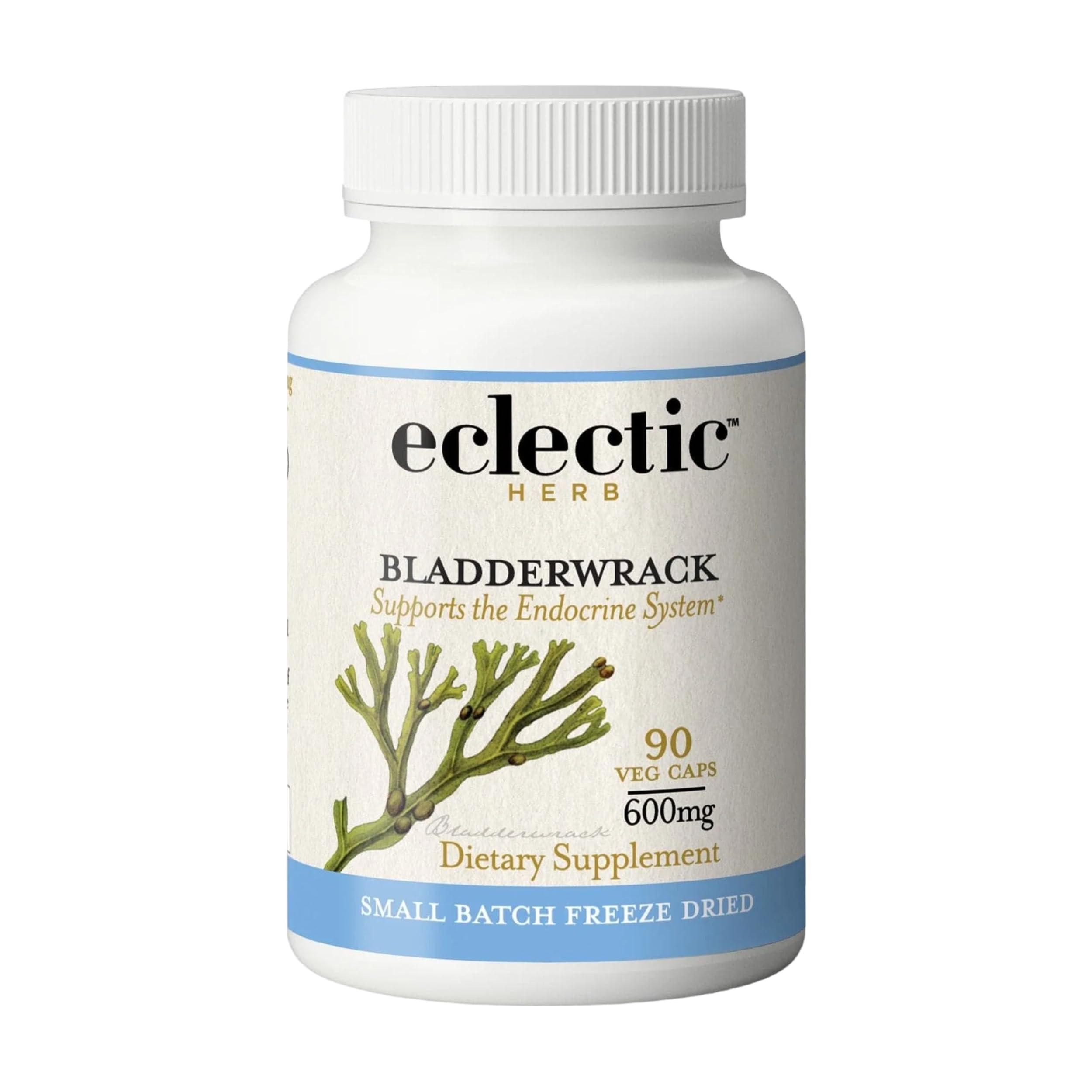 Eclectic Herb Bladderwrack Capsules — Freeze-Dried Seaweed for Endocrine Support, Skin & Hair | Vegan, Non-GMO (90 ct, 600 mg)