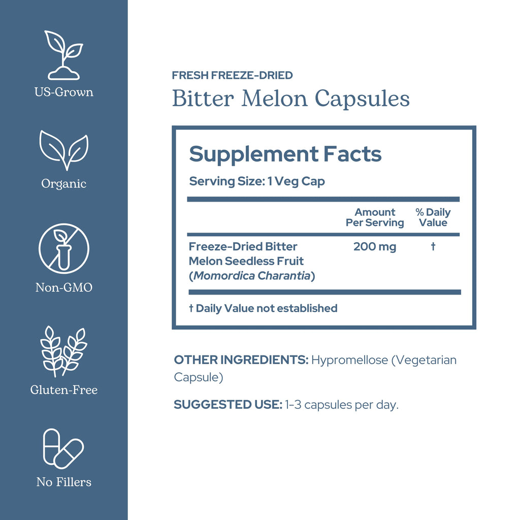 Eclectic Institute Bitter Melon 90 CT | Raw Freeze-Dried 200 mg | Non-GMO, Vegan