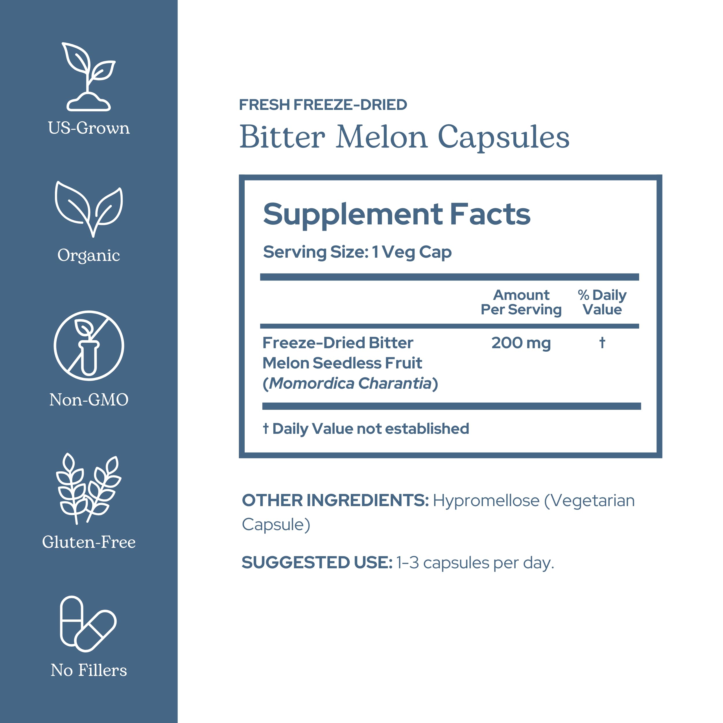 Eclectic Institute Bitter Melon 90 CT | Raw Freeze-Dried 200 mg | Non-GMO, Vegan