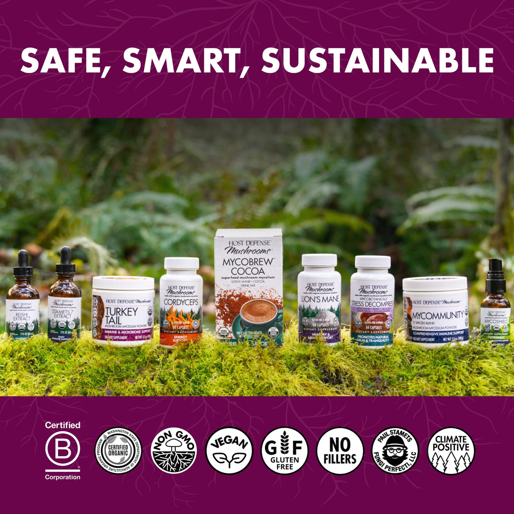 Host Defense Turkey Tail Capsules - 240 ct (Two 120 ct) - Immune & Digestive Health