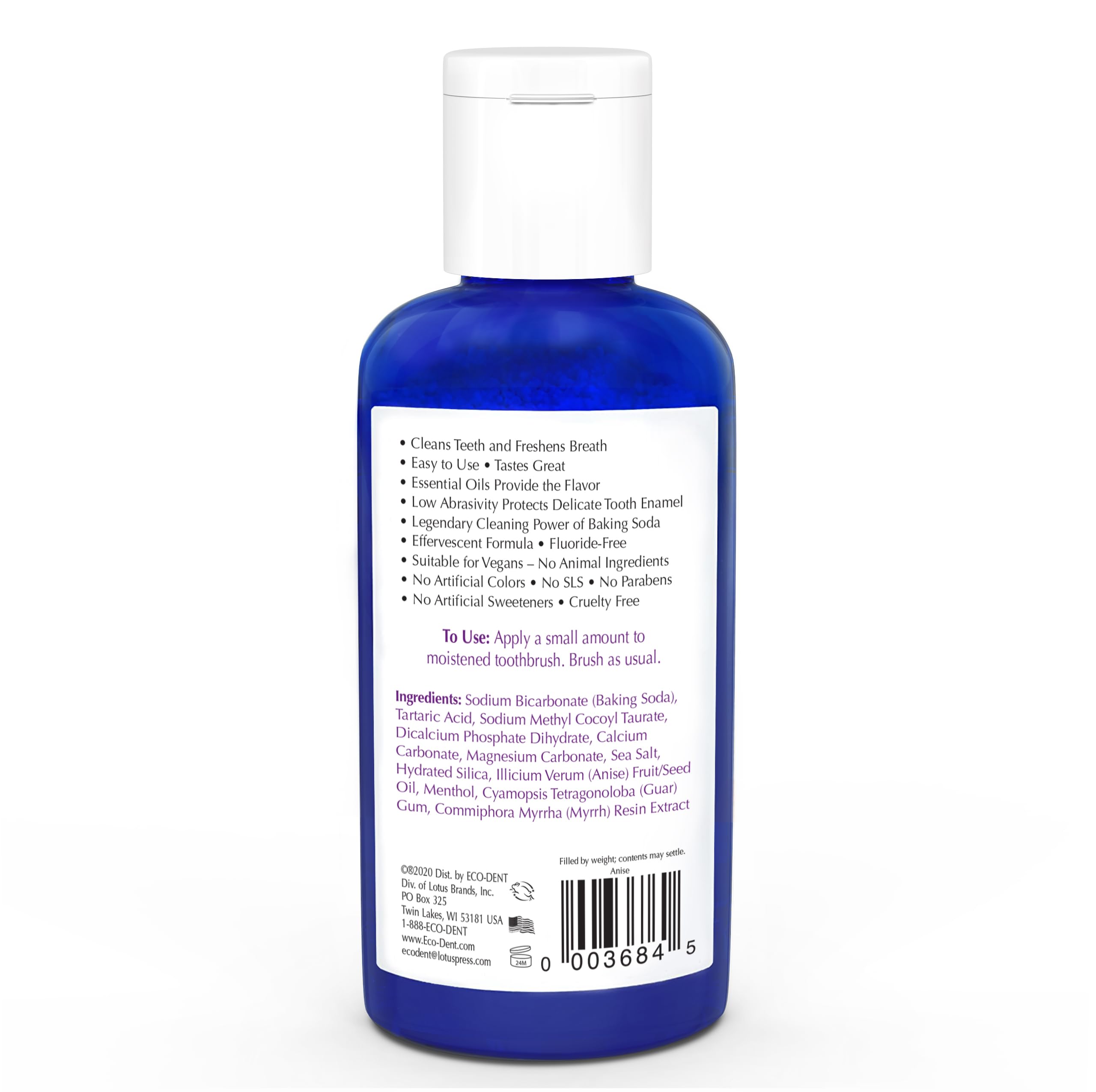 Eco-Dent DailyCare Baking Soda Toothpowder, Anise – SLS & Fluoride-Free