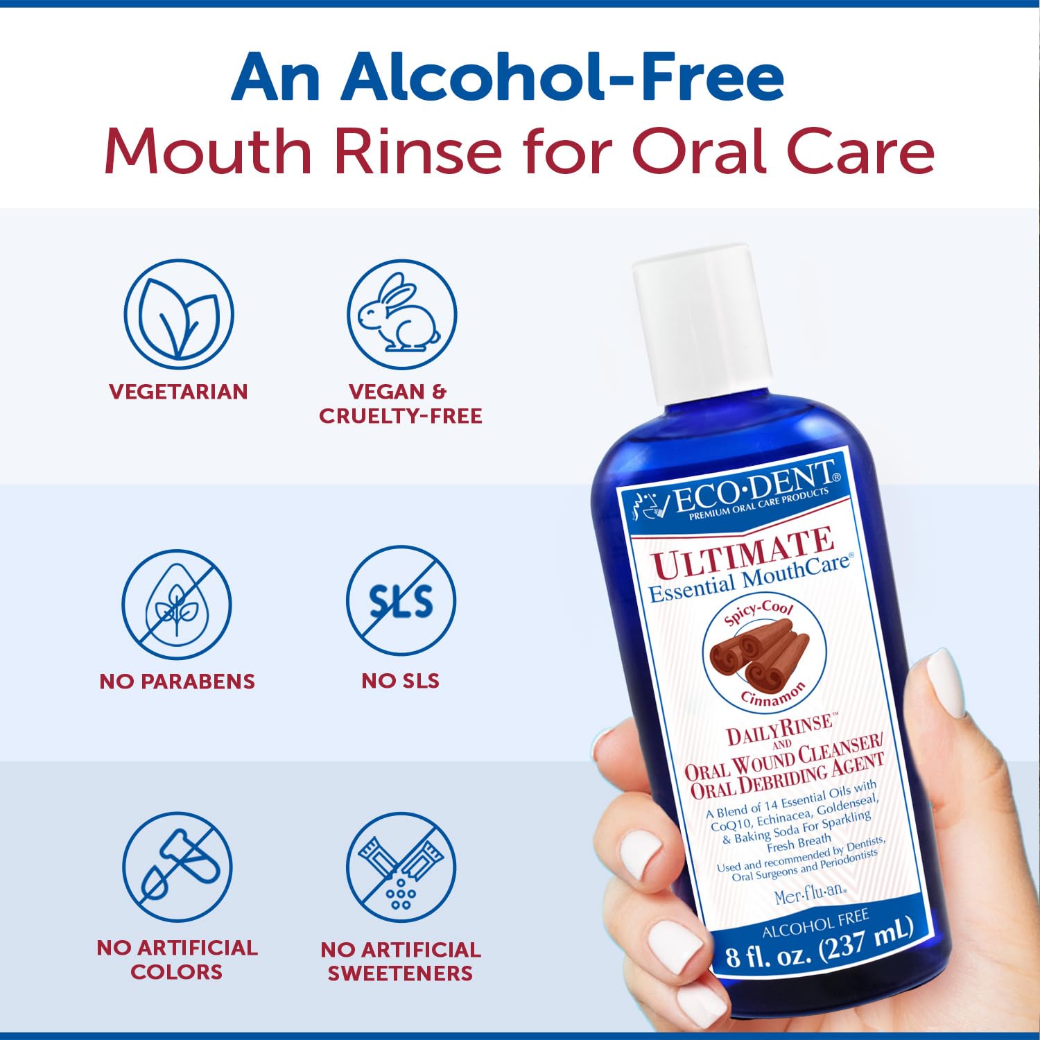 Eco-Dent Alcohol-Free Mouthwash | Cinnamon & Mint | Essential MouthCare